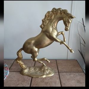 Vintage Brass Horse Sculpture